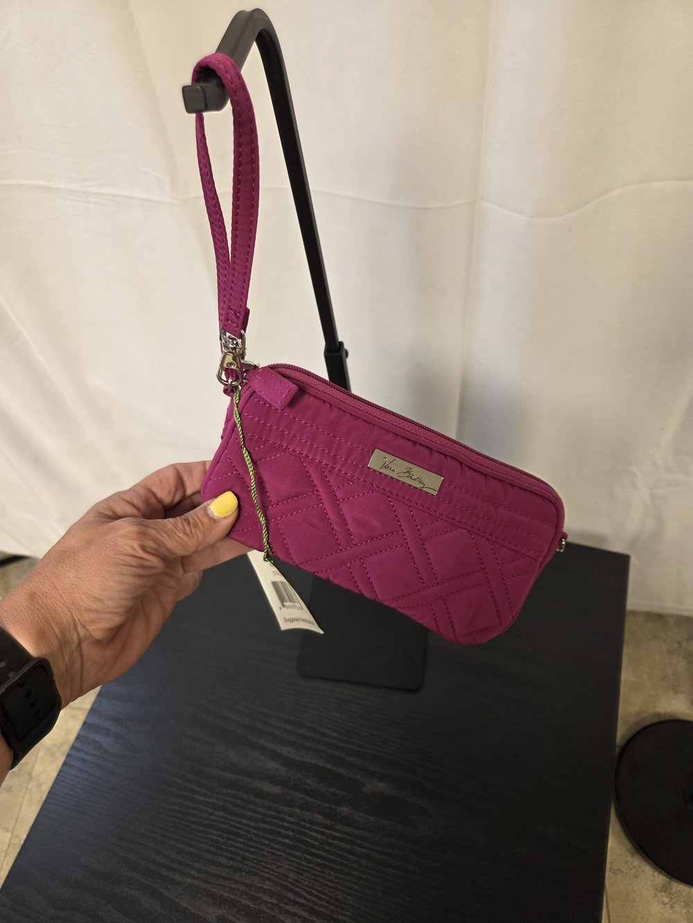 Vera Bradley Quilted Wristlet in Magenta